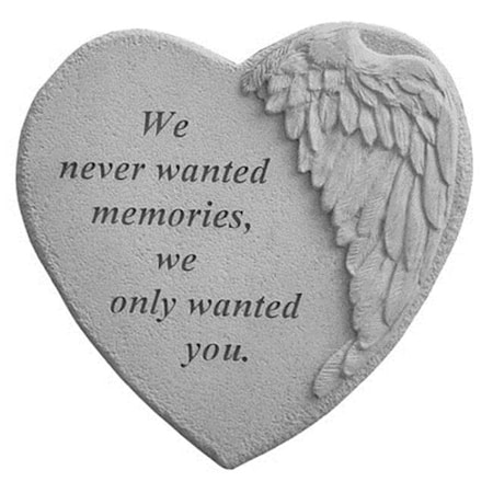 Kay Berry Kay Berry 08902 Winged Heart Memorial Stone - We Never Wanted 8902
